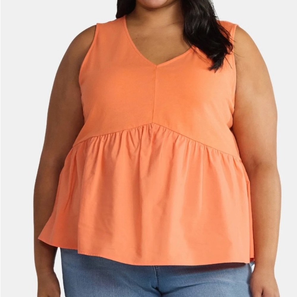 Terra & Sky Mixed Media Sleeveless Top Various Sizes